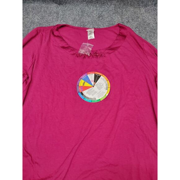 Jms Just My Size Blouse Top Women's Plus Size 5X Pink Rhinestone Neck New NWT - Picture 2 of 10